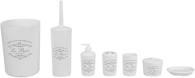 7PC Bath Accessory Set – Paris White