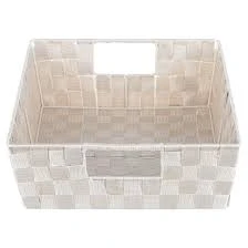 Woven Strap Bin New Latte – Small