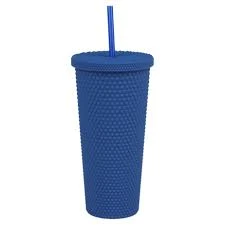 24oz Rubberized Tumbler with Straw