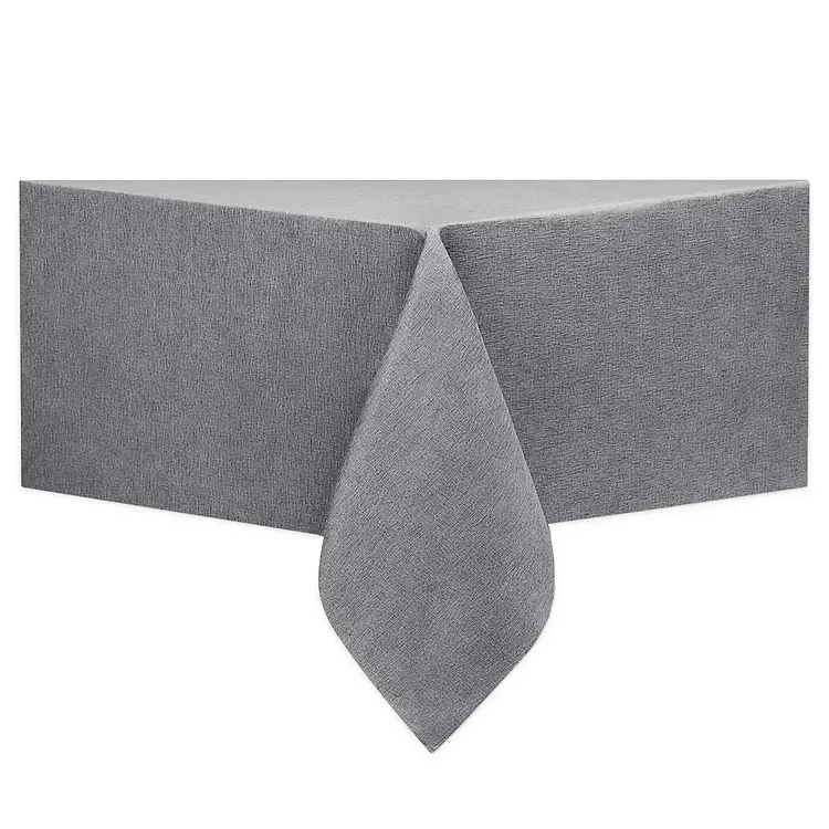Woven Solid Linen Look Tablecloth