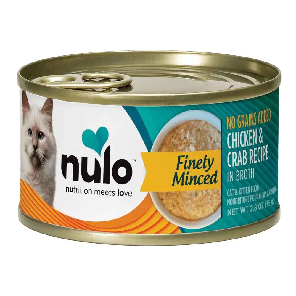 Finely Minced Chicken & Crab Recipe Canned Cat & Kitten Food 2.8 oz