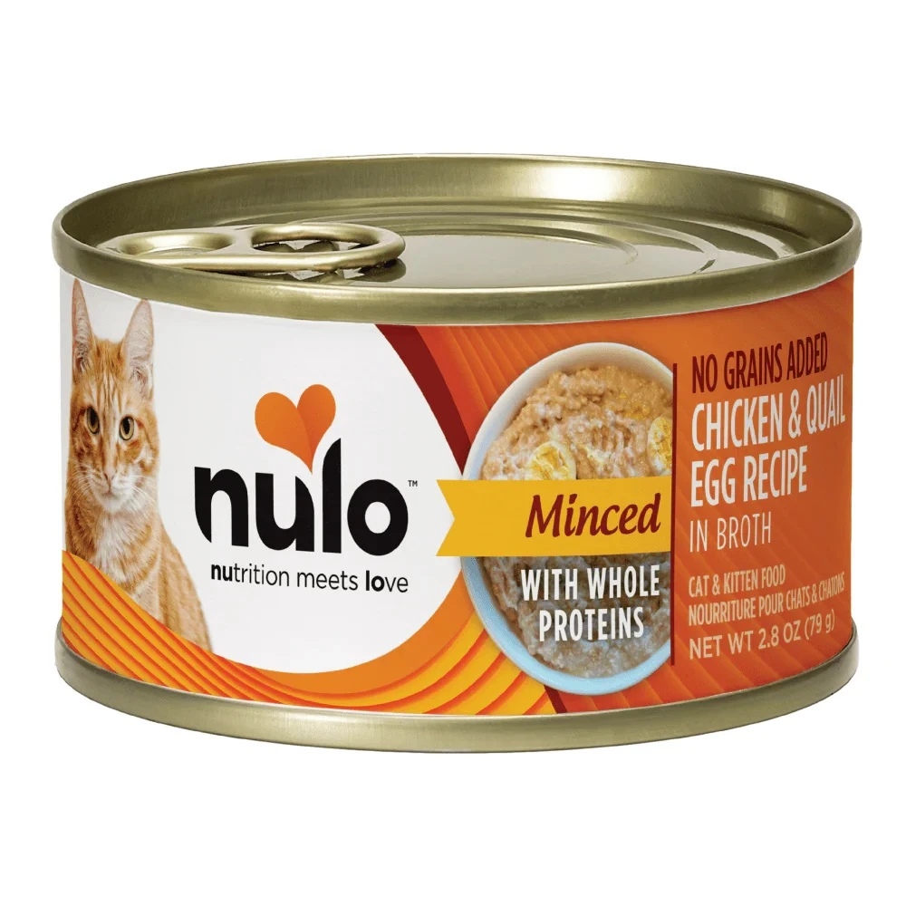 Minced Chicken & Quail Egg in Broth with Whole Proteins Recipe Canned Cat & Kitten Food 2.8 oz