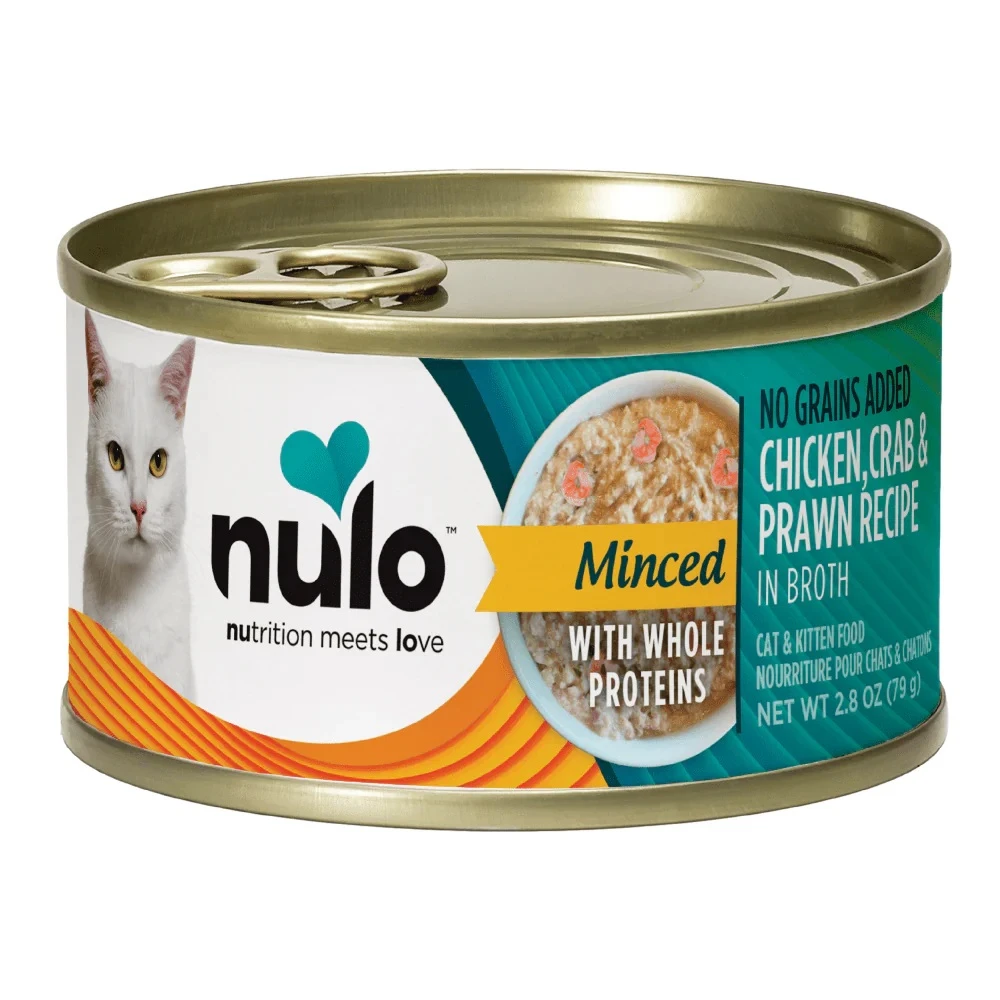 Minced Chicken, Crab & Prawn in Broth with Whole Proteins Recipe Canned Cat & Kitten Food 2.8 oz