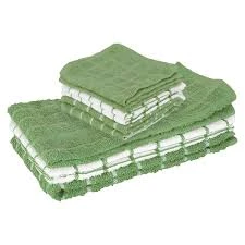 Woven Bar Mop Dishcloth Green – 5 Pack 