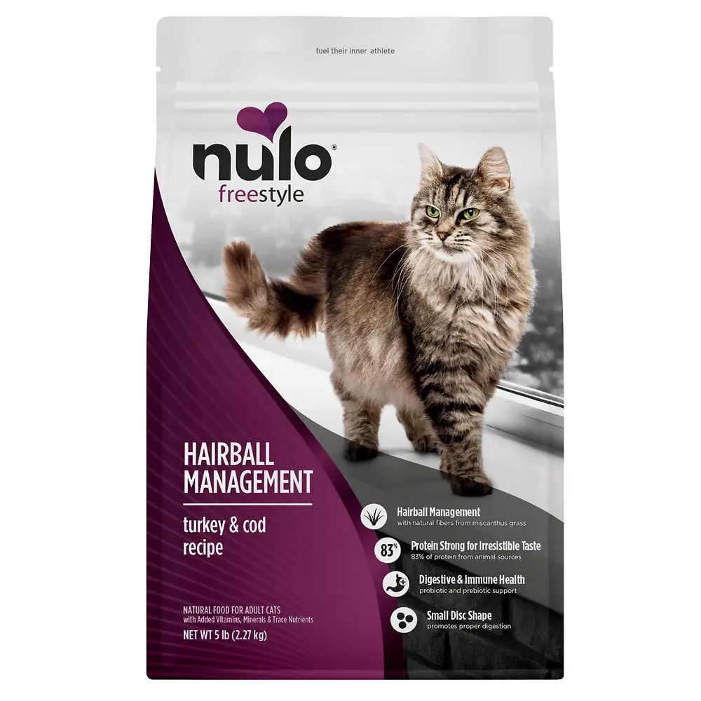 Freestyle Hairball Management Turkey & Cod Recipe High-Protein Dry Kibble for Adult Cats 5 lb