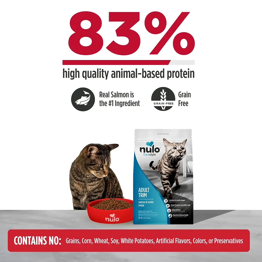Freestyle Adult Trim Salmon & Lentils Recipe High-Protein Dry Kibble for Cats 5 lb