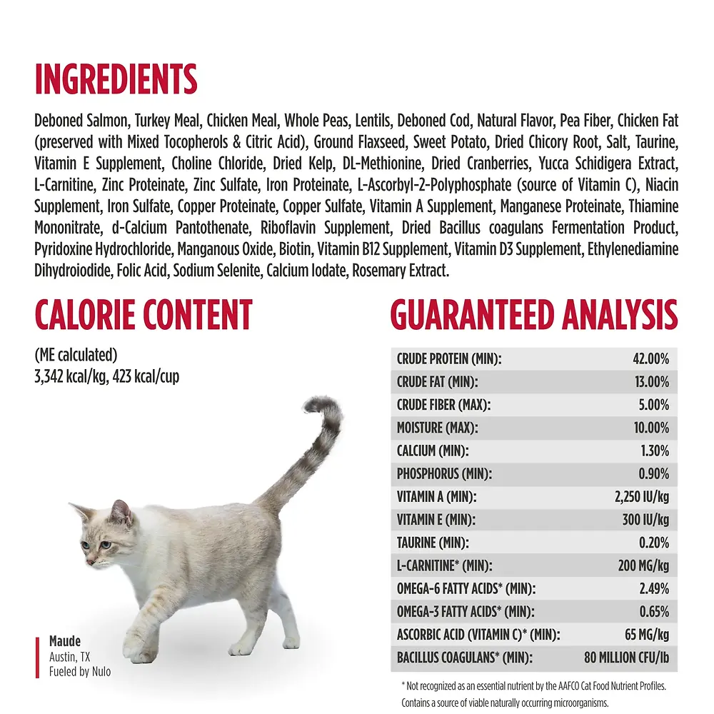 Freestyle Adult Trim Salmon & Lentils Recipe High-Protein Dry Kibble for Cats 5 lb