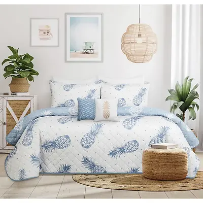 Woven Microfiber Printed Quilt Set