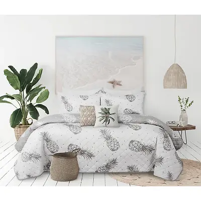 Woven Microfiber Printed Quilt Set