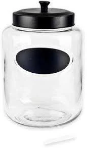 Glass Jar with Chalkboard & Black Lid – 900 ml 