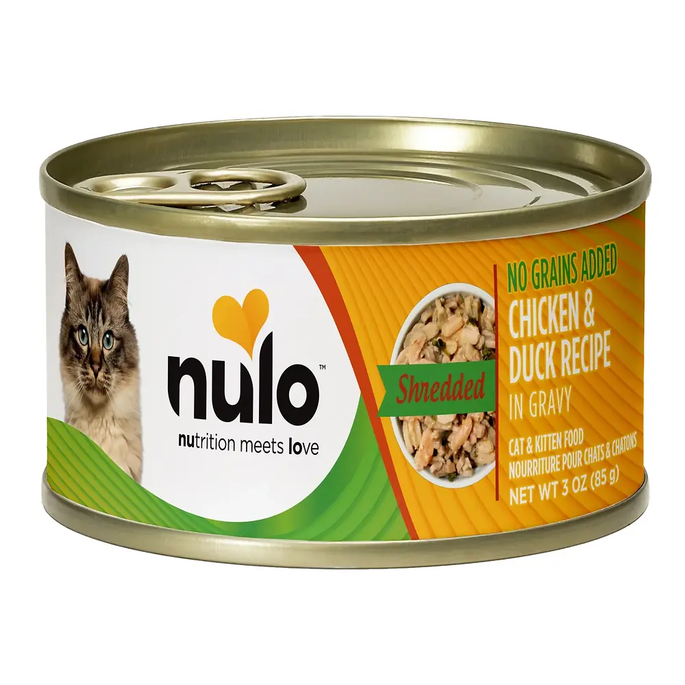 Shredded Chicken & Duck in Gravy Recipe Canned Cat Food 3 oz