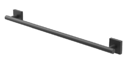 Matte Black Towel Bar with Stainless Steel Round Pipe - 24 Inches