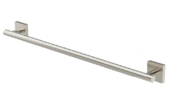 Satin Nickel Towel Bar with Stainless Steel Round Pipe - 24 Inches