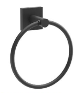 Matte Black and Stainless Steel Towel Ring