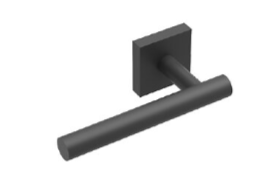 Matte Black Toilet Holder with Stainless Steel Tube