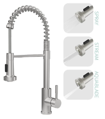 Stainless Steel Spring Hose Kitchen Faucet 2