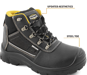 Leather Working Boots Black - Size 9