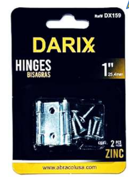 Hinges Zinc 0.9 mm  2 pieces - 1 Inches
