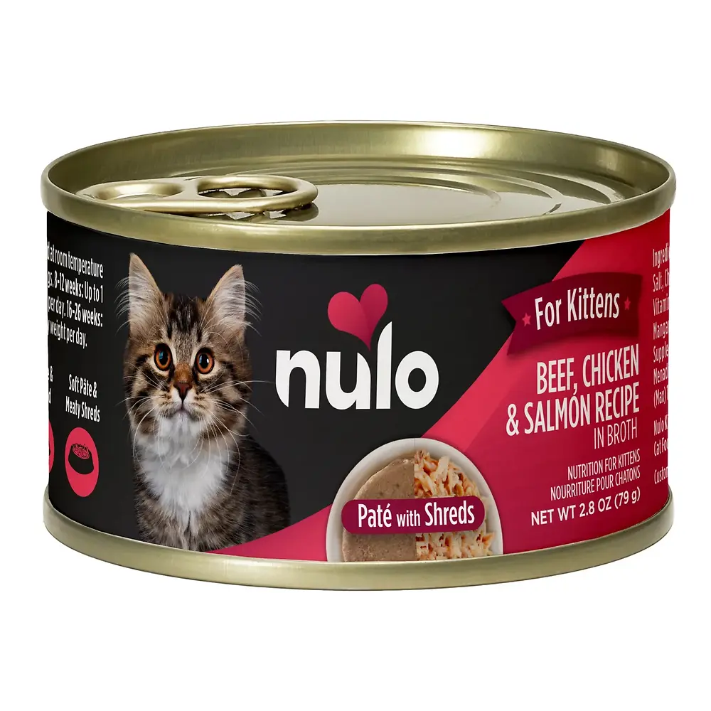 Kitten Beef & Salmon Recipe Pate with Shreds Canned Food 2.8 oz