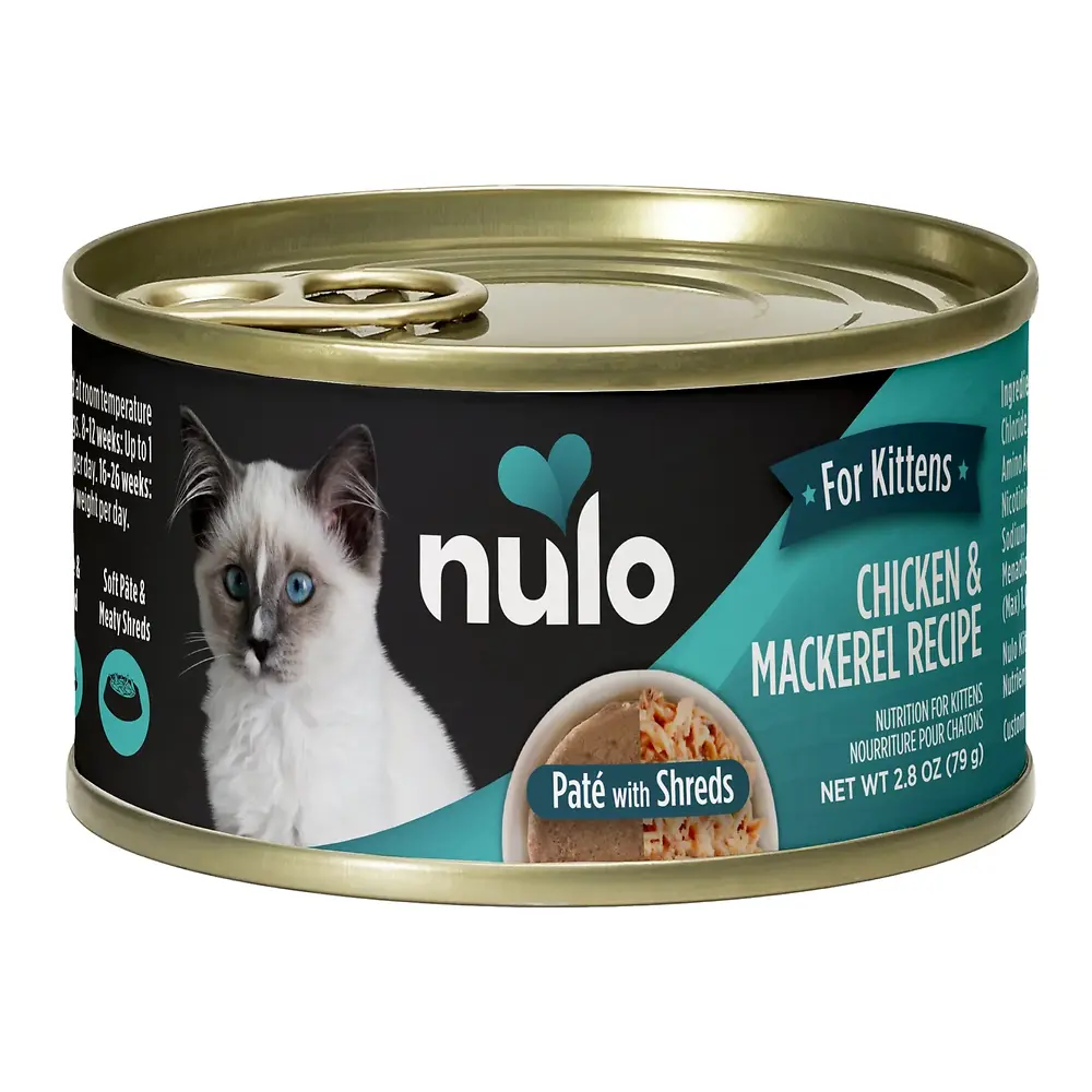 Kitten Chicken & Mackerel Recipe Pate with Shreds Canned Food 2.8 oz