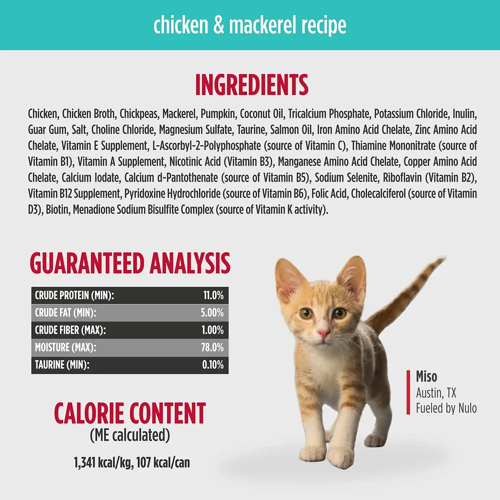 Kitten Chicken & Mackerel Recipe Pate with Shreds Canned Food 2.8 oz