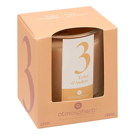 Numia Amber Glass Candle Atmosphera - 180 Grams