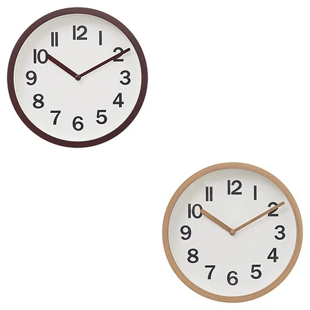 Clock Loly Diameter Plastic Assorted Wood Effect - 22 Centimetres