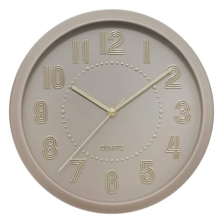 Taupe Plastic Clock Alizée Diameter - 30 centimetres Atmosphera