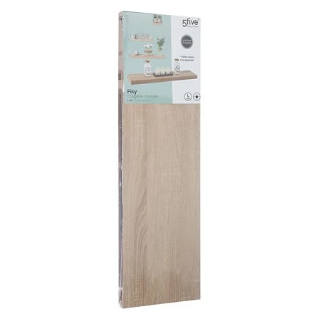Fixy Natural Oak Wall Shelf - 80 Centimetres
