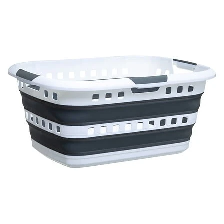 White and Grey Extendable Laundry Basket - 45 litres