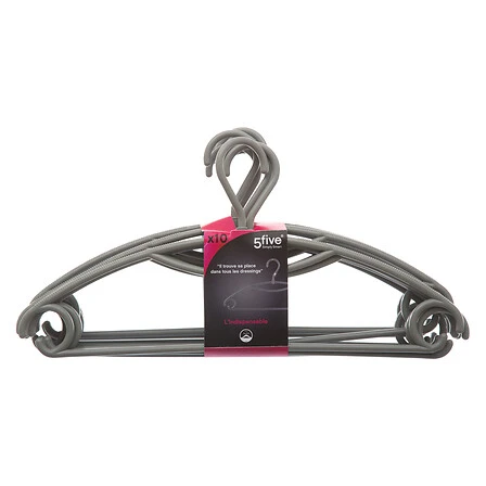 Pack of 10 Grey Revolving Plastic Coat Hangers