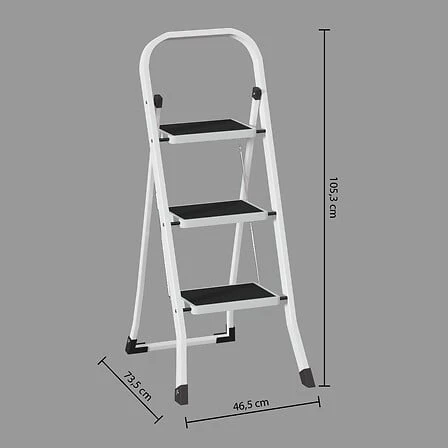 3-Step Folding Metal Step Stool