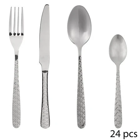 Flora 24-Piece Stainless Steel Cutlery Set