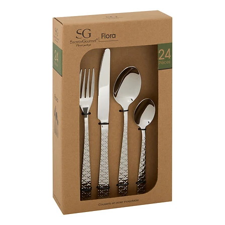 Flora 24-Piece Stainless Steel Cutlery Set