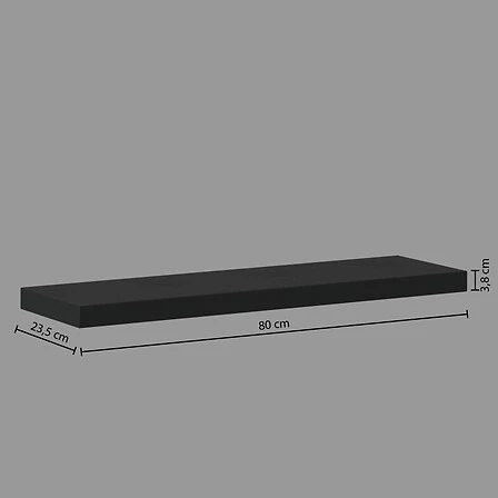 Fixy Black Wall Shelf - 80 Centimetres