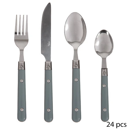 Jasmine Classic 24-Piece Plastic Cutlery Set