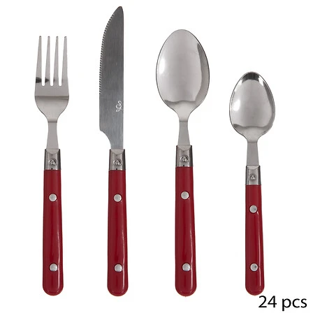 Jasmine Classic 24-Piece Plastic Cutlery Set