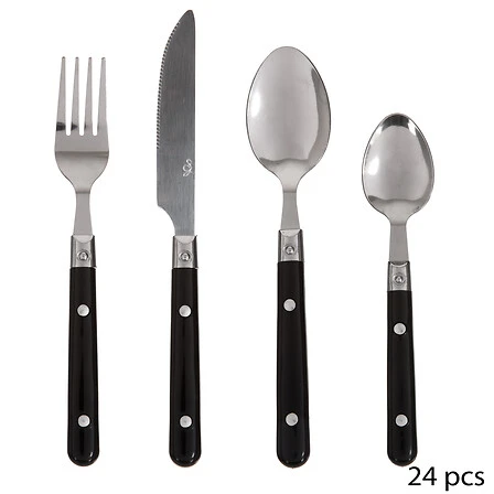 Jasmine Classic 24-Piece Plastic Cutlery Set