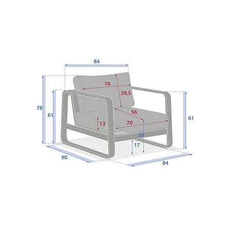 Domilly 5-Seater Lounge Set Laurel Aluminium