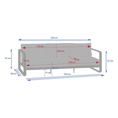 Domilly 5-Seater Lounge Set Laurel Aluminium