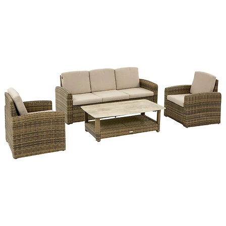 Selenim 5-Seater Lounge Set Naturae Aluminium and Woven Synthetic Resin