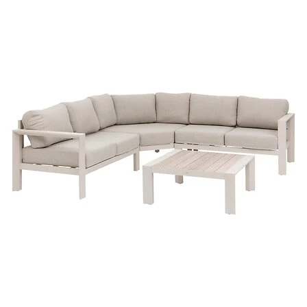 Evasion Corner Lounge 5-Seater Aluminium Clay Linen