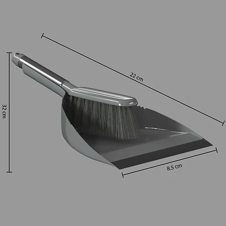 Silver Clean Dustpan and Brush