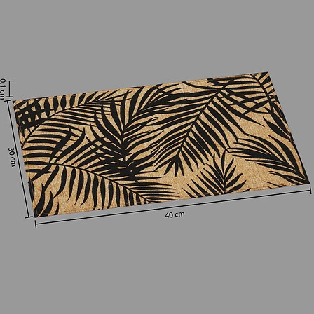 Palme Black Placemat 45 X 30 Centimetres