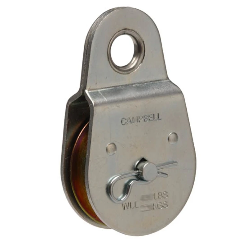 Pulley Fixed Eye Single Sheave Heavy-Duty Zinc-Plated Steel 1-1/2" | 420 lb WLL