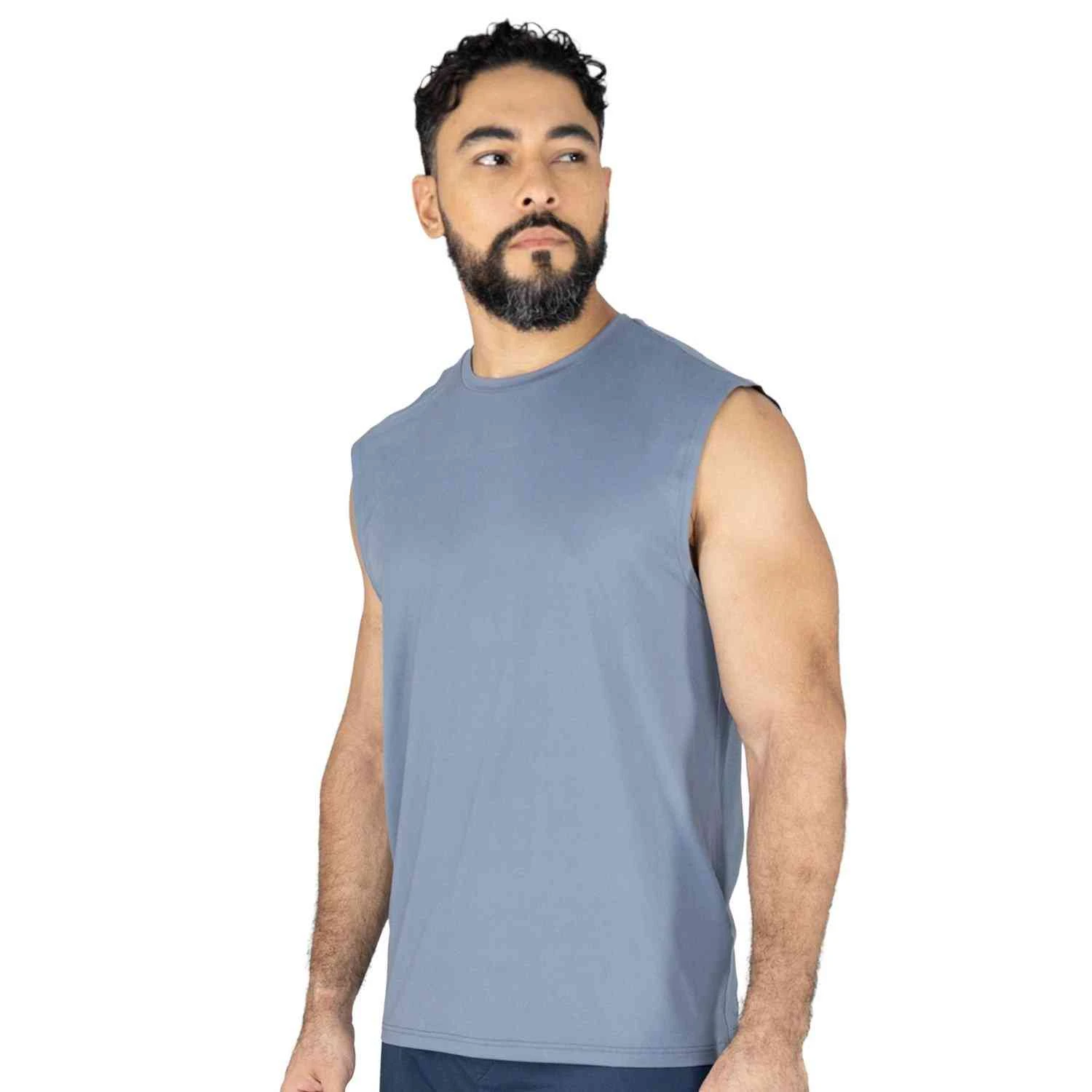 Everlast Light Grey Men Poly Spandex Tank Top E D