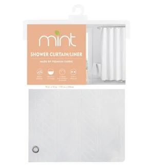 White Fish Bone Soft Shower Curtain - 70 x 72 Inches