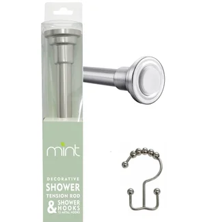 Brushed Nickel Metal Shower Curtain Rod - 42 To 72 Inches