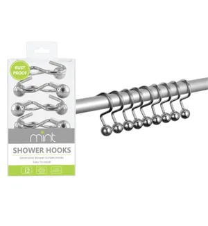 Chrome 12 Piece Shower Hooks