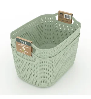 Sage Wheat Straw Storage Set 2 Piece Large Jute Style